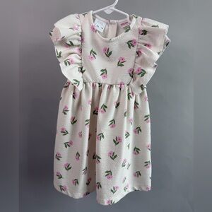 Zara Kids Floral Dress - Girls Size 3-4 Years - Ruffle Sleeve